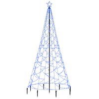 vidaXL Ziemassvētku eglīte ar metāla kātu, 500 zilas LED, 3 m