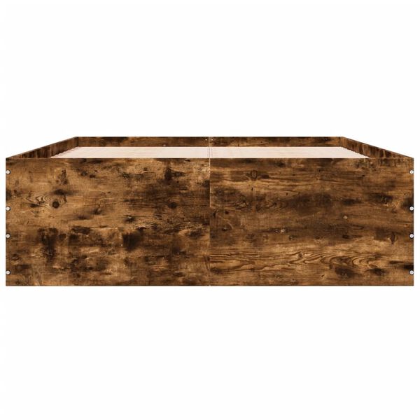 vidaXL gultas rāmis, ozolkoka krāsā, 140x190 cm, inženierijas koks