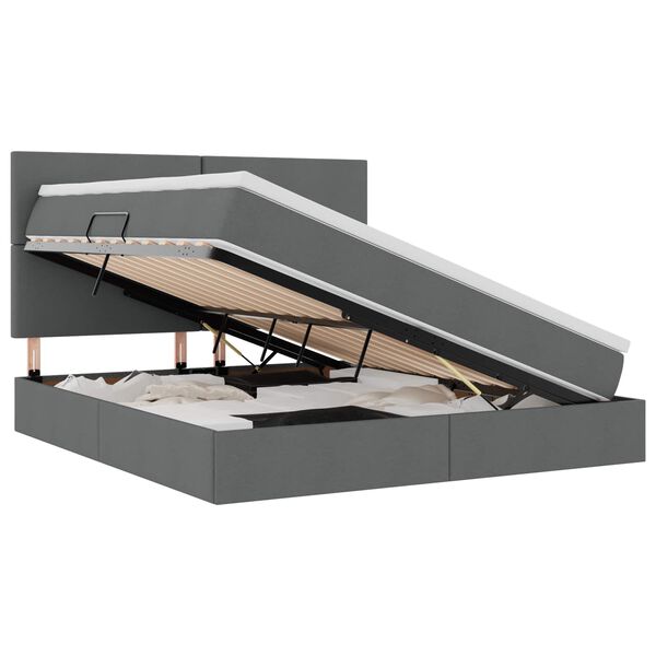 vidaXL Gulta ar uzglabā&scaron;anas vietu un matraci 180 x 200 cm Poliesters