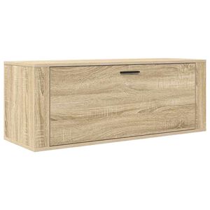 vidaXL sienas apavu skapītis, ozolkoka krāsa, 100x35x38 cm, koks
