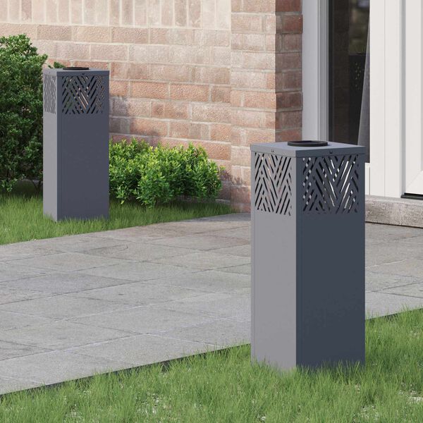 vidaXL Saules LED ceļa gaisma 2 pcs Antracīts Auksti velmēts tērauds