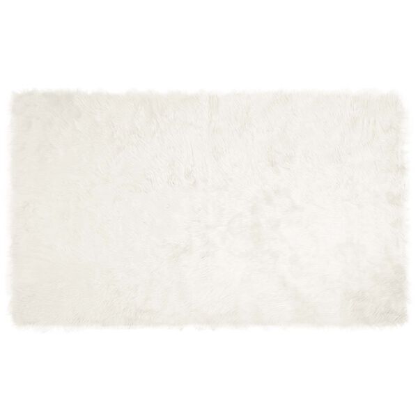 vidaXL Mākslīgā aitādas paklājs Tafalla Balts 100 x 200 cm Poliesters