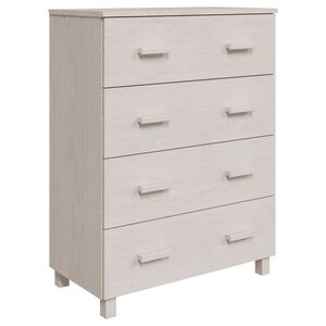 vidaXL kumode HAMAR, balta, 79x40x103,5 cm, priedes masīvkoks