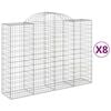 vidaXL arkveida gabiona grozi, 8 gb., 200x50x140/160cm, cinkota dzelzs