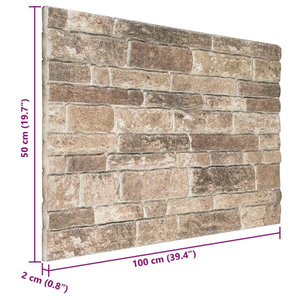 vidaXL Sienas paneļi 10 pcs Daudzkrāsains 100 x 50 cm EPS putas