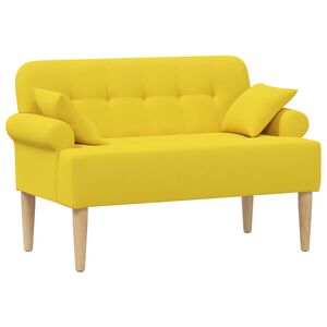 vidaXL Divvietīga mēbele ar pogu pūkām Gai&scaron;i dzeltena 120 x 65 x 79 cm