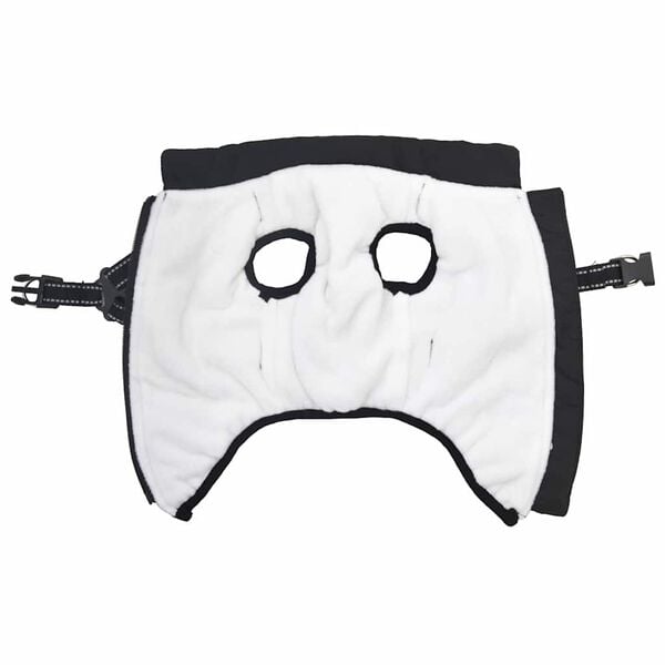 vidaXL suņu mētelis ar iejūgu ūdensizturīgs atstarojo&scaron;s melns L40