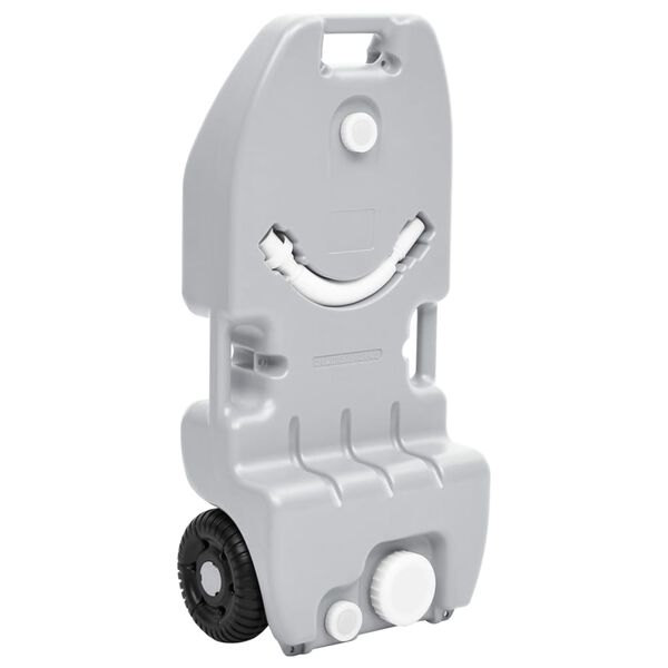 vidaXL ūdens tvertne kempingam, ar riteņiem, 25 L, pelēka