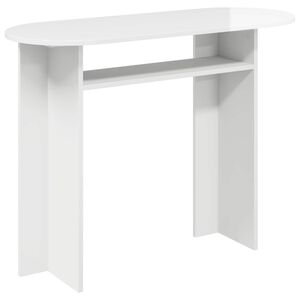 vidaXL Konsoles galds ar uzglabā&scaron;anu Spīdīgi balts 100 x 39,5 x 75 cm