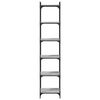 vidaXL grāmatu plaukts, 6 līmeņi, pelēks, 40x30x188 cm, koks