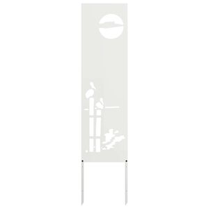 vidaXL Dārza privātuma ekrāns Balts 32 x 140 cm Auksti velmēta tērauds