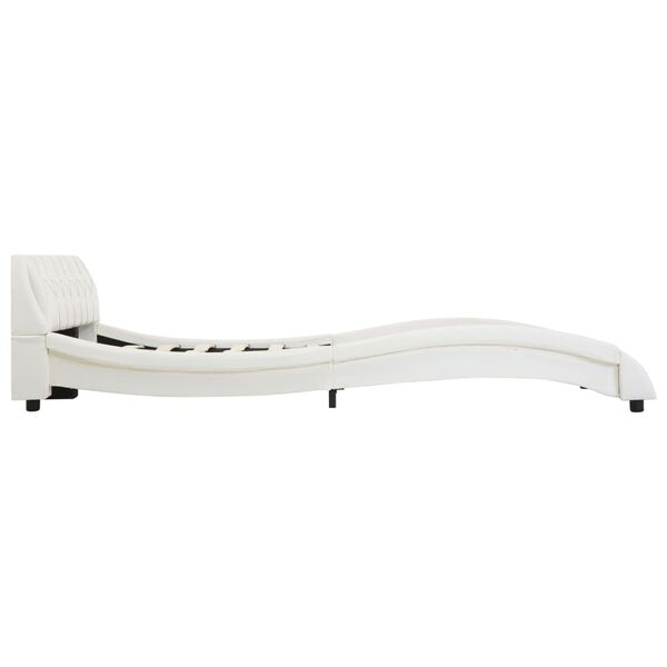vidaXL gultas rāmis, balts, 140x200 cm, mākslīgā āda