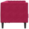 vidaXL Chesterfield dīvāns ar balstiem, divvietīgs, vīnsarkans samts