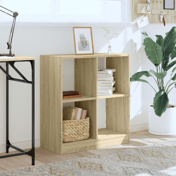 vidaXL grāmatplaukts, ozolkoka, 68,5x32x75 cm, inženierijas koks