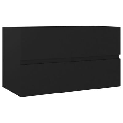 vidaXL izlietnes skapītis, melns, 80x38,5x45 cm, skaidu plāksne