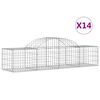 vidaXL arkveida gabiona grozi, 14 gb., 200x50x40/60 cm, cinkota dzelzs