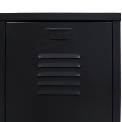 vidaXL drēbju skapis, metāls, 67x35x107 cm, industriāls stils, melns
