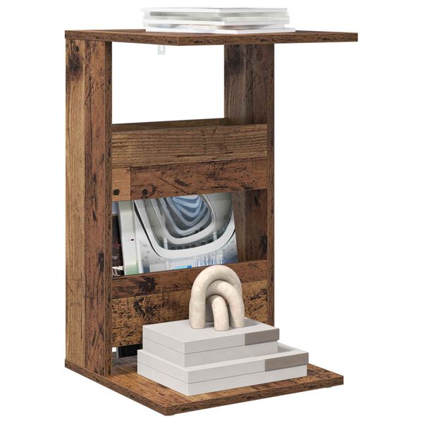 vidaXL Sānu galds Vecs koks 40 x 35 x 60,5 cm Inženierijas koks