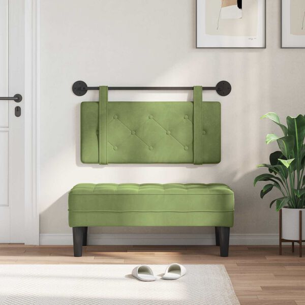 vidaXL Karājo&scaron;s galvgalis Gai&scaron;i zaļa 90 x 55 x 5 cm Samts