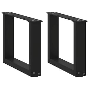 vidaXL kafijas galdiņa kājas, 2 gab., U-veida, melnas, 40x(30-31) cm, tērauds