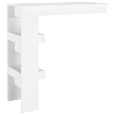 vidaXL sienas bāra galds, balts, 102x45x103,5 cm, inženierijas koks