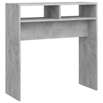 vidaXL konsoles galds, betona pelēks, 78x30x80 cm, skaidu plāksne