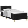 vidaXL Kastītes atsperu gulta ar spilvenu Melna 90 x 190 cm audums