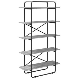 vidaXL Grāmatu plaukts 5 līmeņi 100 x 35 x 175,5 cm PB Pelēks Sonoma