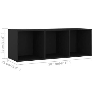 vidaXL TV skapītis, melns, 107x35x37 cm, skaidu plāksne
