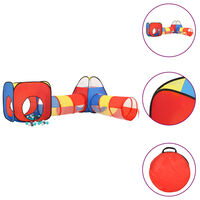 vidaXL rotaļu telts ar 250 bumbiņām, krāsaina, 190x264x90 cm