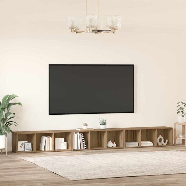 vidaXL TV skapī&scaron;u komplekts 3 pcs Artisānā ozols 37 x 35 x 107 cm