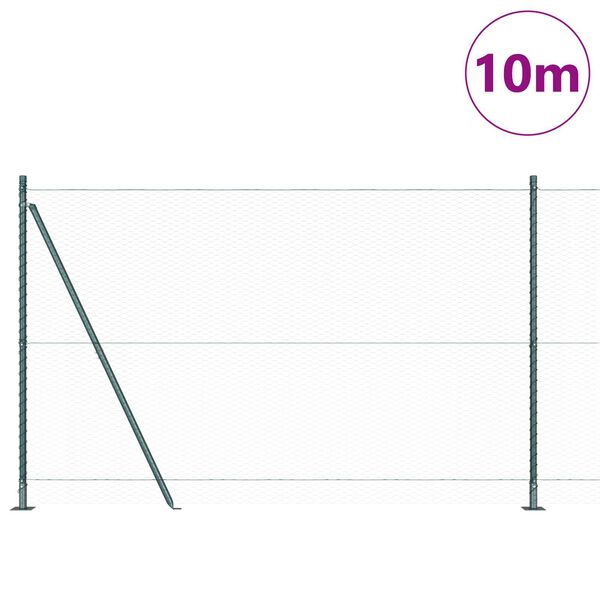 vidaXL Žoga āķis Zaļa 10 x 1,6 m (25 mm acu) Tērauds un PVC