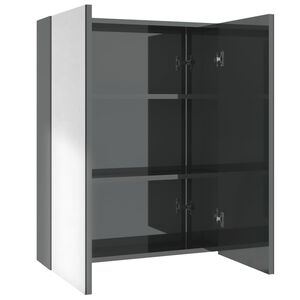 vidaXL vannasistabas skapītis ar spoguli, 60x15x75 cm, pelēka, MDF