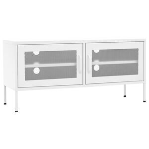 vidaXL TV skapītis, 105x35x50 cm, tērauds, balts