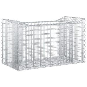 vidaXL Gabions pacelta gulta 50 x 100 x 60 cm Cinkota tērauda Sudraba