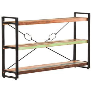 vidaXL grāmatu plaukts, 3 līmeņi, 140x30x80 cm, pārstrādāts masīvkoks