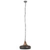 vidaXL griestu lampa, industriāla, pelēka, dzelzs, koks, 26 cm, E27