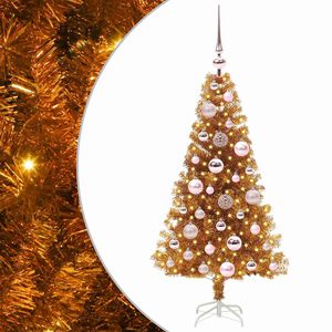 vidaXL Ziemassvētku eglīte Zelts 120 cm PET