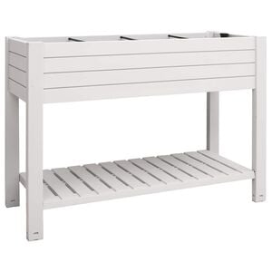 vidaXL augstā puķu kaste, balta, 110x45x79 cm, polipropilēns