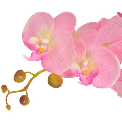 vidaXL mākslīgais augs, orhideja ar podiņu, 65 cm, rozā