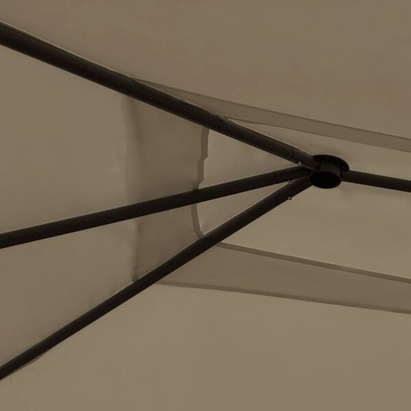 vidaXL dārza nojume, 3x4x2,6 m, pelēkbrūna, 160 g/m²