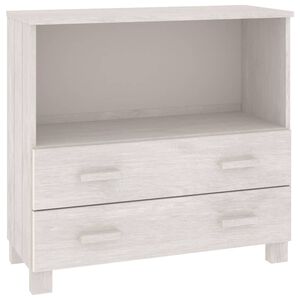 vidaXL kumode HAMAR, balta, 85x35x80 cm, priedes masīvkoks