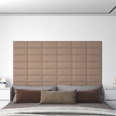 vidaXL sienas paneļi, 12 gab., 30x15 cm, mākslīgā āda, 0,54 m²