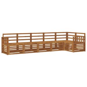 vidaXL Stūru dīvānu komplekts 6 pcs Dabiska Cietā akācijas koks