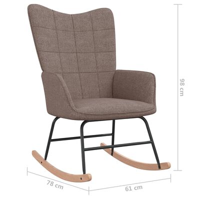 vidaXL šūpuļkrēsls ar kāju balstu, pelēkbrūns audums
