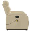 vidaXL elektrisks masāžas krēsls, paceļams, krēmkrāsas audums