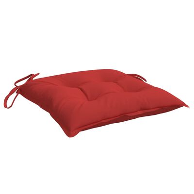 vidaXL dārza krēslu matrači, 4 gab., sarkani, 40x40x7 cm, audums