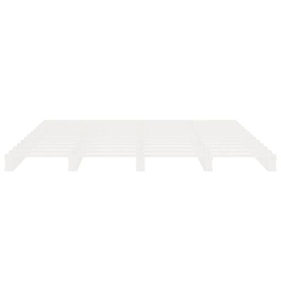 vidaXL gultas rāmis, balts, 135x190 cm, priedes masīvkoks, divvietīgs