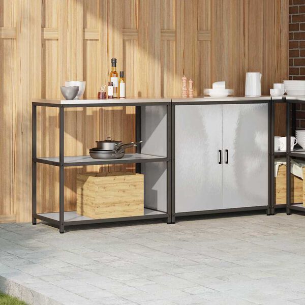 vidaXL Virtuves glabā&scaron;anas komplekts 2 pcs Sudraba Nerūsējo&scaron;s tērauds