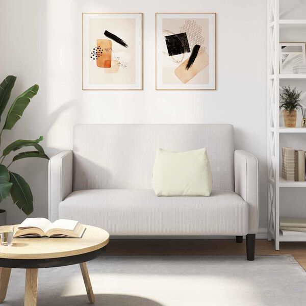 vidaXL Atpakaļ spilvens Krēmkrāsa 45 x 20 x 35 cm Korduroja audums